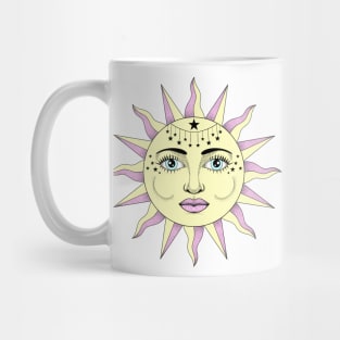 The Sun in Splendour With a Vintage Look in Pastel Colors Mug